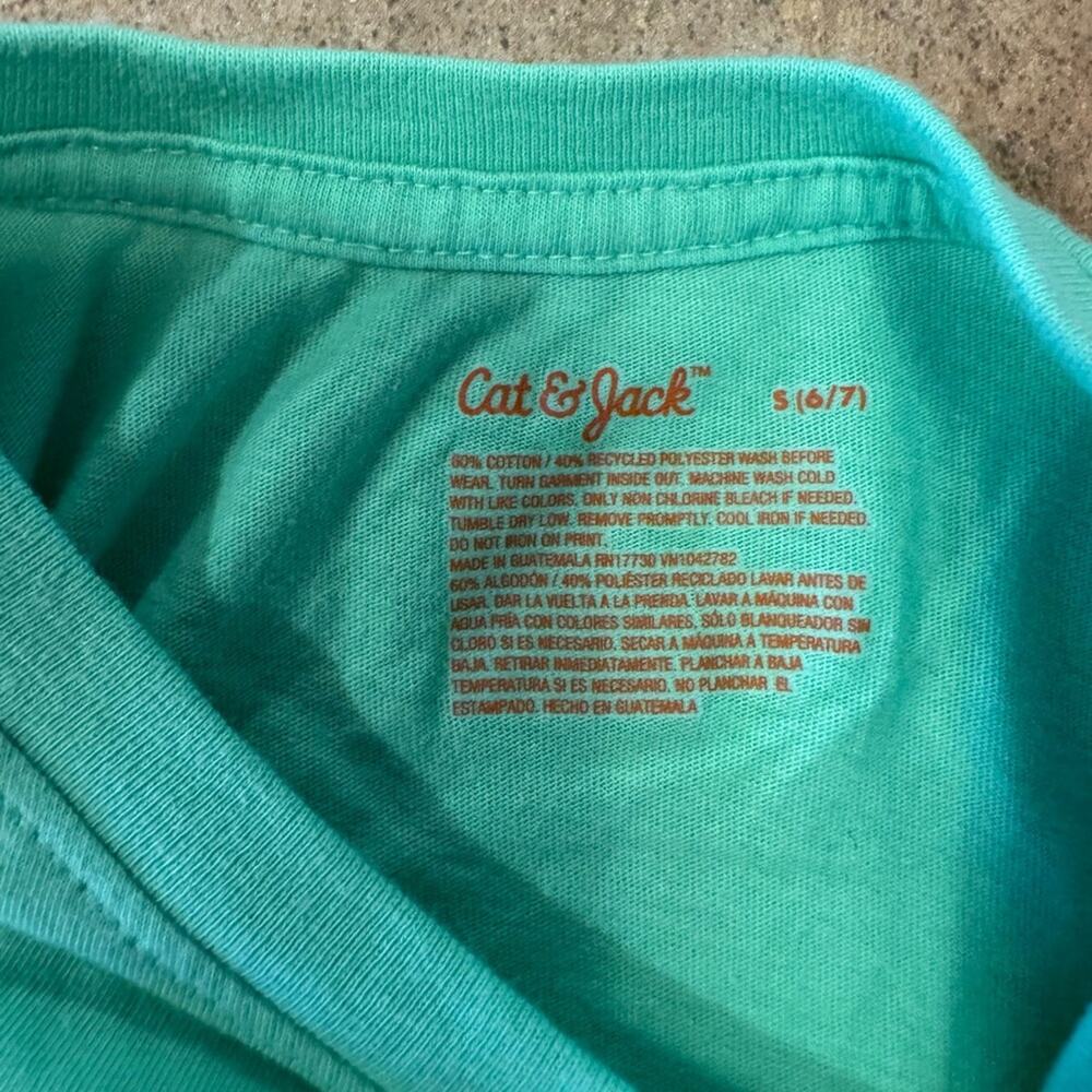 Boys Teal Hammerhead Shark Short Sleeve Casual Tee, Youth Size 6/7 Fun Festive - Picture 4 of 5